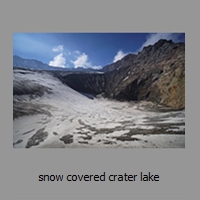 snow covered crater lake